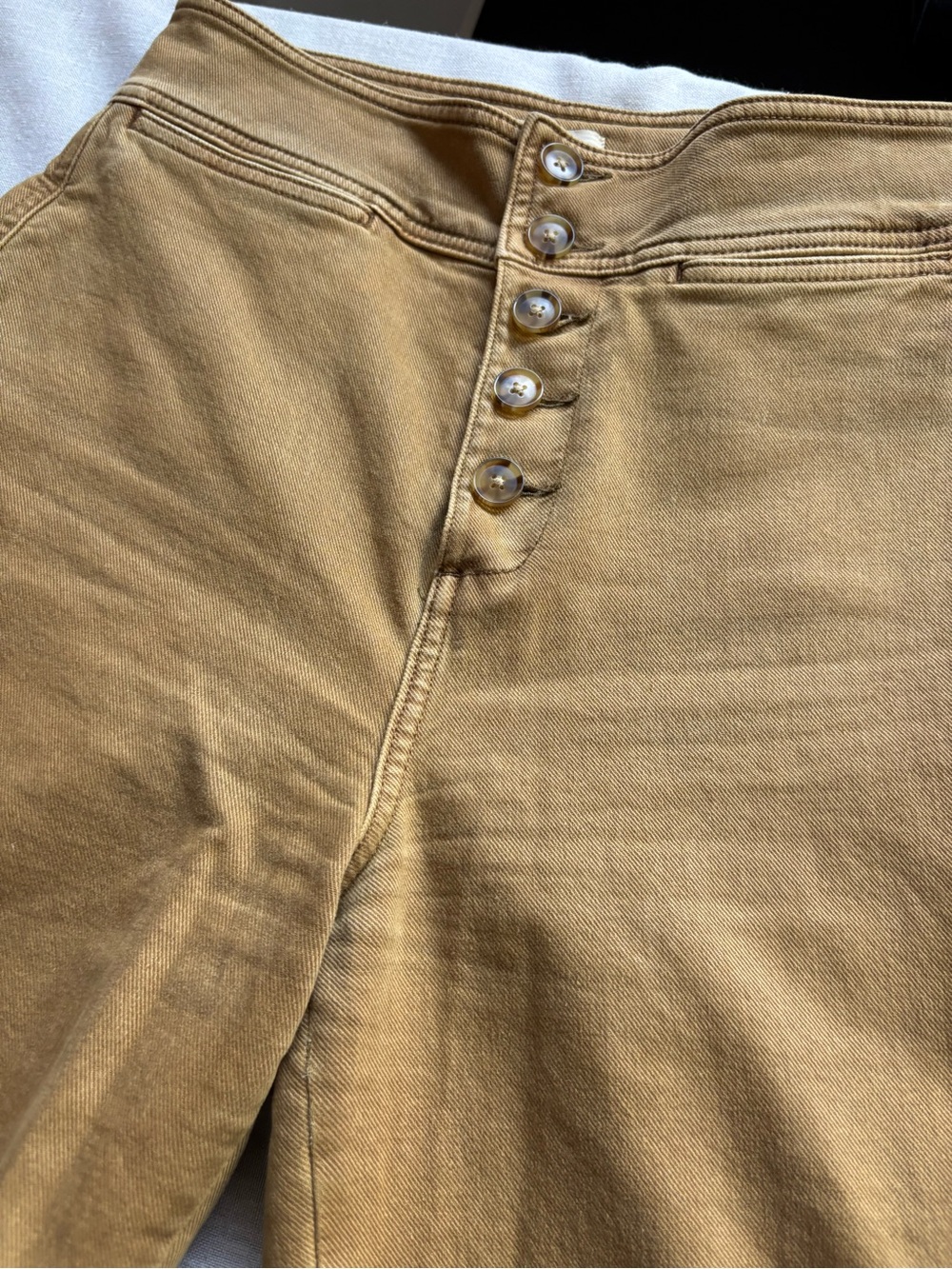 Lou & Grey High Rise Slim Wide Leg Pants Mustard Stretch Casual Size 28 - Picture 4 of 10